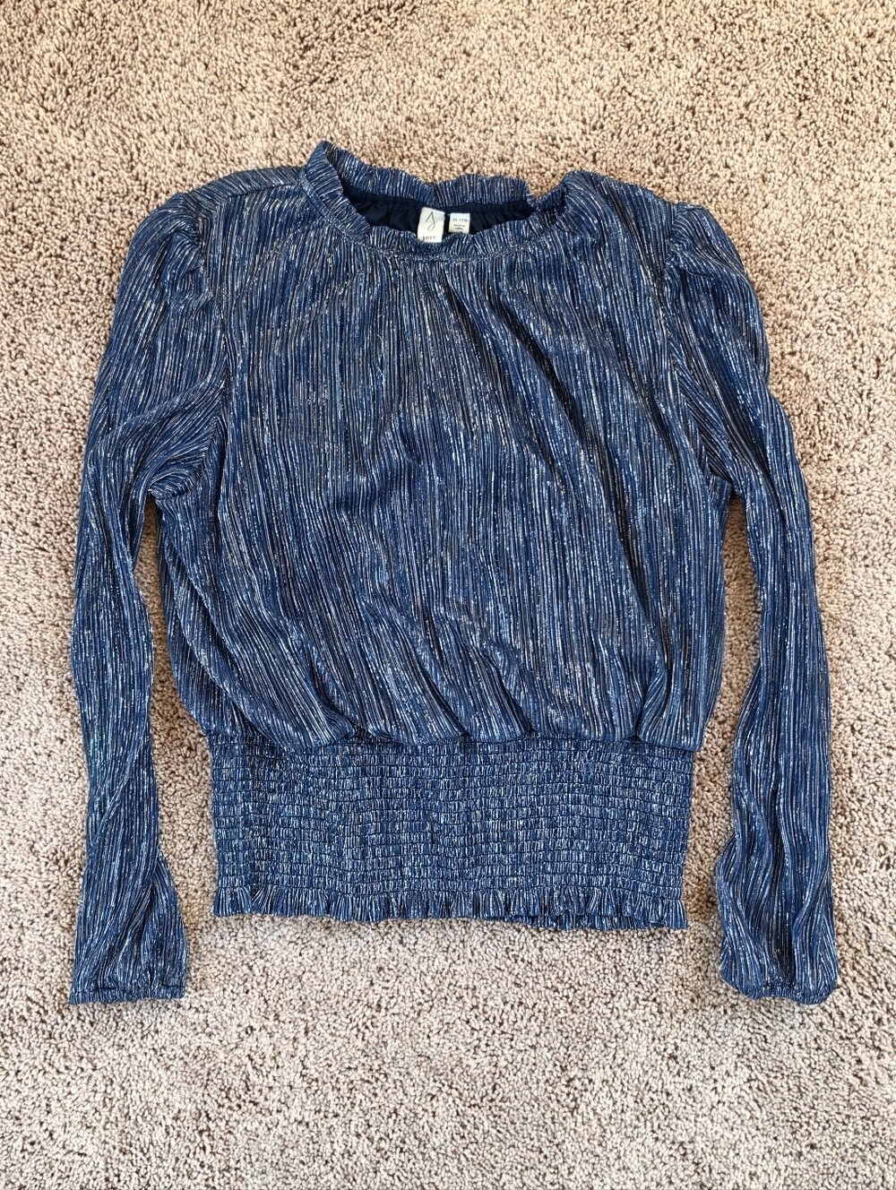 Joie navy blue metallic blouse Large
